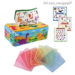 Pull Toys Jenilily Baby Tissue Box Toy Colourful Soft Scarf Box Busy Pull Tissue Kindergarten Toy Game Toddler Montessori Sensory Toys Z230814