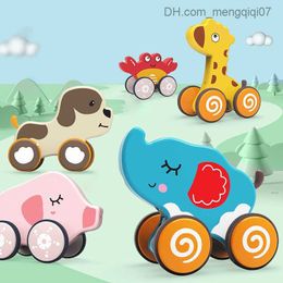 Pull Toys Children's Fun Pull Toys Cute Cartoon Animals Bears Lions 4-wheeled Mini Car Toys Toddler Boys and Girls Children's Gifts Z230814