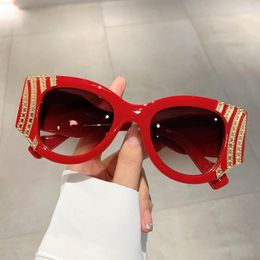 Sunglasses KAMMPT Oversized Round Women With Metal Stripes 2023 Vintage Gradient Shades Trendy Original Brand UV400 Eyewear