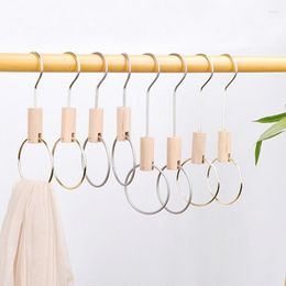 Hangers 10pcs/lot Iron Round Scarf Hanger Wall Mounted Towel Ring Belt Metal Clothes Hook For Scarves Ties Accessories