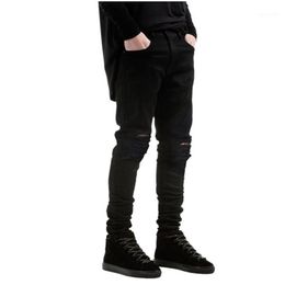 Men's Jeans Fashion Brand Men Black Skinny Ripped Stretch Slim Hip Hop Swag Denim Motorcycle Biker Pants Jogger1320Y