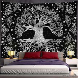 Tapestries Mysterious Tree of Life Tapestry Wall Hanging Art Living Room Home Decor Cloth R230812