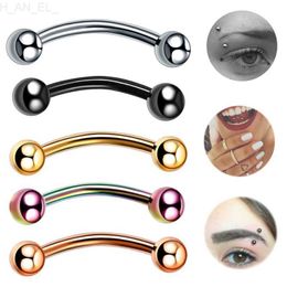 1PC Titanium Eyebrow Banana Piercings Curved Barbell Ring Lip Labret Tongue Piercings Daith Helix Earring Piercings Body Jewelry L230811