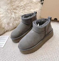 Warm Boots Mini Snow Boot Ankle Bootss Australian Classic Winter Full Fur Fluffy Furry Satin Usa Gs 585401 Thickened bottom Women 'S Kids Booties Slippers Us66