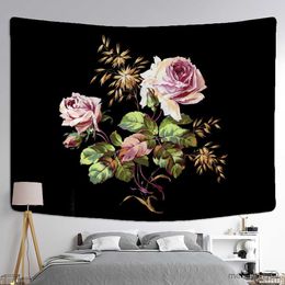 Tapestries Peony Flower Colourful Tapestry Wall Hanging Art Sci-fi Room Home Wall Art Bedroom Room Aesthetics Home Can Be Customised R230811