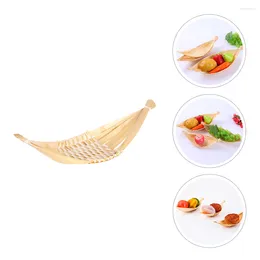 Dinnerware Sets 2PCS Bamboo Woven Basket Tray Household Dried Fruit Candy Snack Holder