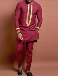 Mens Tracksuits The Seller In Spring And Autumn Of Is National Style Young Men Spliced Round Neck Red Casual Long Sleeve Suit 230811