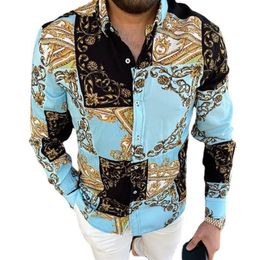 Bohemian Long Sleeve T-shirt Blusa Shirts Retro Printed Fashion Trendy Men's boho hippie Bluse Top Blouse2254