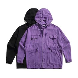 Mens Jackets Men Multipocket Fashion Loose Casual Hooded Jacket Japanese Retro Spring Autumn Cargo Coat for Women Outerwear 230810