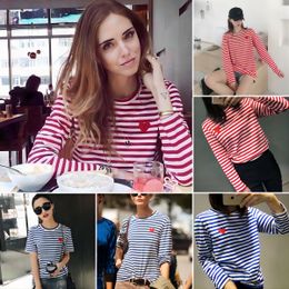 Top Women Mens Designer T Shirt Play Jumpers Commes Des Garcon T Shirt Letter Embroidery Long Sleeve Pullover Red Heart Loose Sweater Short Sleeved T-Shirt 750