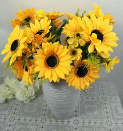 Decorative Flowers 5 PCS Artificial Flower Sunflower Party Room Decor 3 Sizes Wedding Bridal Bouquet Home Garden Decoration Ornaments