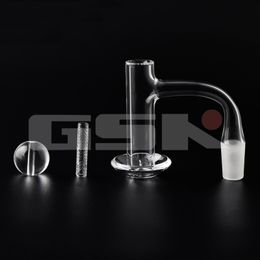 Full Weld Accessories Bevelled Edge Smoking Quartz Banger 66mm Height 16mmOD with cap quartz hollow Pillars For Glass Water Bongs Dab Rigs Pipes