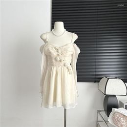 Casual Dresses Off-the-shoulder Sweet Rose Lace Party Comfortable Elegant Women's Dress A-Line