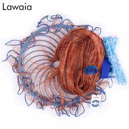 Fishing Accessories Lawaia Net Mesh with Blue Ring Cage Netting Wearable Orange Braided Wire Equipment Tackle Metal Pendants 230811