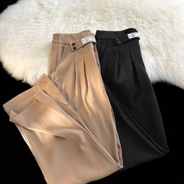 Men's Pants Korean Style Drape Casual Trouser Summer Thin Ice Silk Trousers Youth Ruffian Handsome Straight High Street Male Clothes