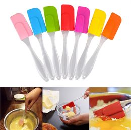 Silicone Cake Scraper Spatula Tools Kitchen Dessert Jam Smear Spatulas Eco-Friendly Transparent Handle Baking Tool Butter Knife JL1876