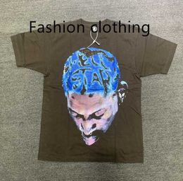 Men's T-shirt 23ss New recommended Hellstar Rodman Portrait Head Glitter Diamond Movie Fashion High Street Men's and women's short T-shirt Vintage Summer loose T-shirt