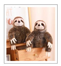 Stuffed Plush Animals 24CM Cute Realistic sloth Plush Stuffed Animal Toy Soft Plush Sloth Children Kids Birthday Gifts Plush Doll