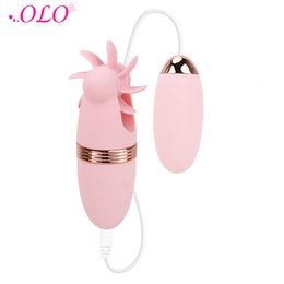 Adult Toys OLO Female Masturbation Sex Toys for Women Tongue Lick/Suck/Jumping Eggs Clitoris Stimulator Nipple Sucker Vibrator 230810