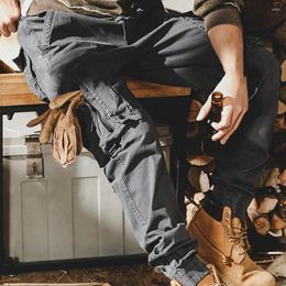 Men's Pants Men Casual Cargo Versatile Elastic Waistband Multi Pockets Hip Hop Style For Everyday