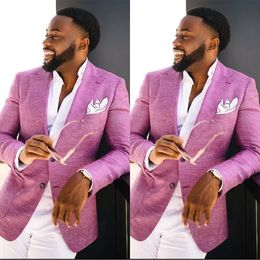 Purple Suits Blazer For Men Slim Fit Notched Lapel Groom Wear Business Wedding Tuxedos Jacket Custom Made Only Coat