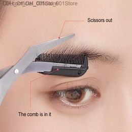 1 stainless steel eyebrow trimmer eyebrow scissors with comb hair removal razor safe and Colourless facial beauty tool for women Z230814