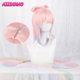 Cosplay Wigs Genshin Impact Kokomi Cosplay Wig Pink Mixed Blue Wig Cosplay Anime Cosplay Wigs Heat Resistant Synthetic Wigs Wig Cap 230810