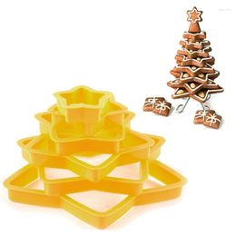 Baking Moulds 6Pcs Biscuit Mould Cookies Cutter Moulds Plastic Cake Plunger Forms For Decorating DIY Kitchen Tools
