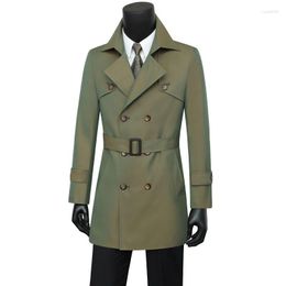 Men's Trench Coats 2023 Brand Spring Korean Fashion Overcoat For Male Long Windbreaker Streetwear Men Coat Wear Clothing B118