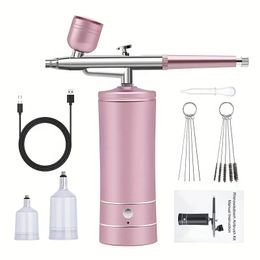 1 Set Mini Air Compressor Kit: Create Professional Nail Art, Tattoos, Crafts & More with Airbrush Paint Spray Gun!