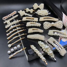 Jewellery Pearls Hairpin Set Stylish Acetate Plate Clips Mix Different BB Clip Sweet Fashion Designer Women Woman Accession WQ256ZZ