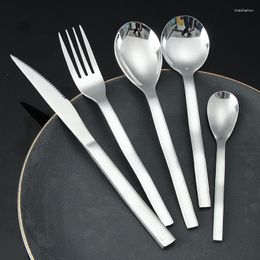 Dinnerware Sets 2Pcs/Set Dinner Wave Steak Knife Fork Spoon -Grade Stainless Steel Cutlery Forks Mirror Polished Peculiar Tableware