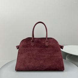 Duffel Bags The Top Layer Leather Handbag High Sense Lady Bag Large Capacity Commuting Tote Single Shoulder Diagonal Red Row