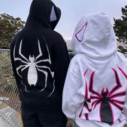 Mens Hoodies Sweatshirts Gothic spider print streetwear hoodie for men vintage clothing y2k baggy hip hop punk clothes kawaii couple 22ss 230811