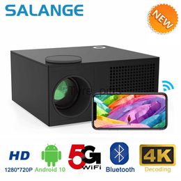 Projectors Salange Mini Projector 1080P 4K Video LED Bluetooth Portable 1280x720dpi Android 10.0 WiFi Connection for Smartphone P36 Beamer x0811