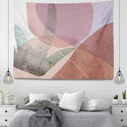 Tapestries Customizable Wall Decoration Tapestry Beautiful Room Pink Marble Accessories Wall Hanging Large Fabric Wall Home Autumn
