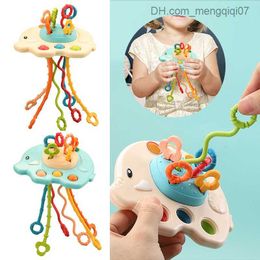 Pull Toys Montessori toy string sensor toy baby 6 12 months silicone activity travel toy children's stroller education toy gift Z230814