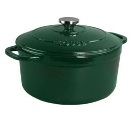 Soup Stock Pots Cast Iron 6.5 Quart Enamelled Dutch Oven Emerald Green 230810