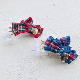 Dog Apparel Handmade Fashion Accessories Hairpin Pet Head Wear Clip Cute Classic Tartan Plaid Grooming Maltese Poodle Small Breed Yorkie