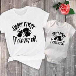 Family Matching Outfits Happy First Mother's Day Family Matching Outfits Cotton Look Mother and Daughter Son Clothes Baby Best Gift For Mom
