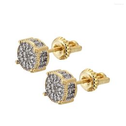 Stud Earrings 5Pairs/Lot Wholesale Brass Micro Pave CZ For Men And Women Party Gift E010