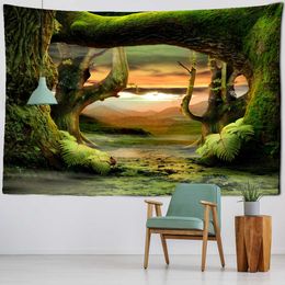 Tapestries Customizable Animal World Nature Scenery Witchcraft Bohemian Hippie Home Decoration Tropical Rainforest Tapestry