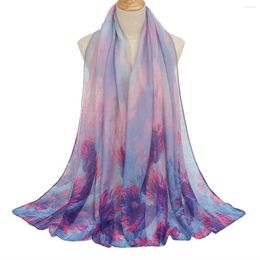 Scarves Printed Floral Foulard Femme Sunscreen Pashmina Stoles Islamic Shawls And Wraps Ramadan Musulman Shawl Maxi Wrap