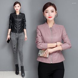 Women's Leather Jackets 2023 Spring Autumn Elegant Jacket Women Clothing Slim Fashion Casual Coats Female Chaqueta Mujer