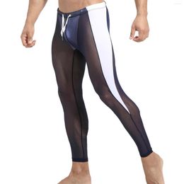 Men's Pants Breathable Mesh Casual Mens Compression Fitness Running Tights Gym Workout Training Leggings Men Sheer Jogging Sweatpants