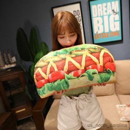 Stuffed Plush Animals Simulational Bread Plush Creative Food Toy Funny Fastfood Nap Cushion Home Decor Kids Birthday Gift R230811