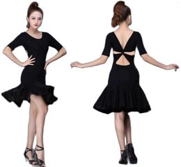 Stage Wear Arrivals Sexy Tassel Latin Dance Dress For Women Girls Black Skirt Competition