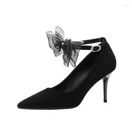 Dress Shoes Large Size 31 To 43 Black High Heels Bow Three Ways Of Wearing Women Pumps Stiletto