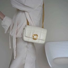 Songmont Bag Song Chocolate Series Wonton Lock Buckle Small Calfskin One Shoulder Chain Square Bag Light luxury and high sense