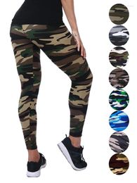 Women's Leggings YSDNCHI 2023 Camouflage Womens For Leggins Graffiti Style Slim Stretch Trouser Army Green Deportes Pants K085